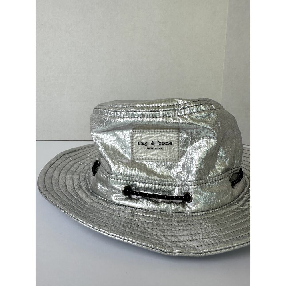 Rag & Bone Metallic Silver Metallic Nylon Bucket‎ Hat – NWT - Picture 2 of 7